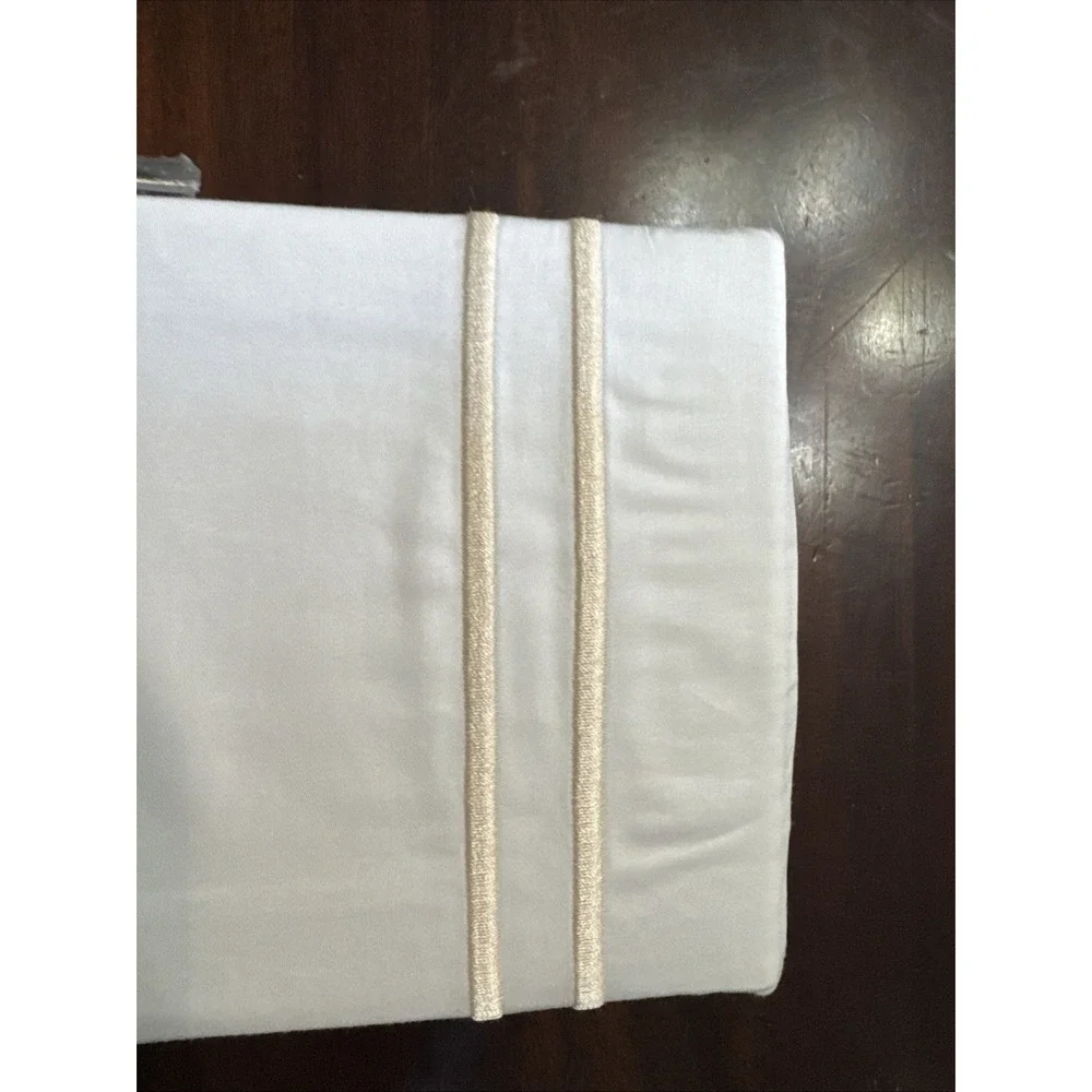 Wamsutta Standard Pillow Sham Hotel Baratta Stitch Gold Double Border Cotton New
